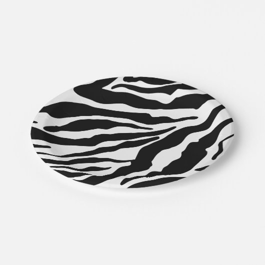 Black& White Zebra Stripes Pattern Animal Print Papieren Bordje (Gekanteld)