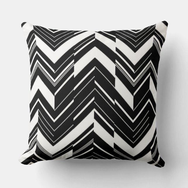 Black/White Zig Zag Pillow Kussen (Voorkant)
