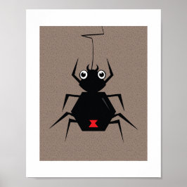 Black Widow Minimal Illustration Poster voor kinde