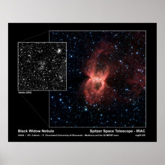 Black Widow Nebula - Spitzer Space Telescope Poster