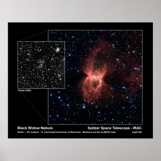 Black Widow Nebula - Spitzer Space Telescope Poster (Voorkant)