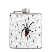 Black Widow Spider and Babies - Heupfles (Voorkant)