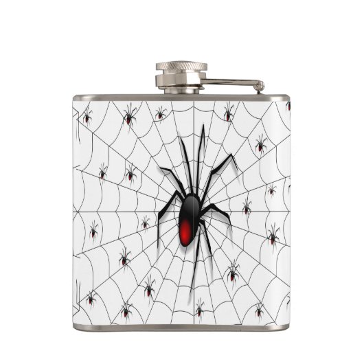 Black Widow Spider and Babies - Heupfles (Achterkant)
