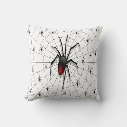 Black Widow Spider and Babies - Kussen (Voorkant)