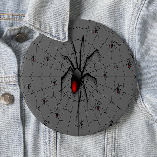 Black Widow Spider and Babies - Ronde Button 6,0 Cm (In situ)