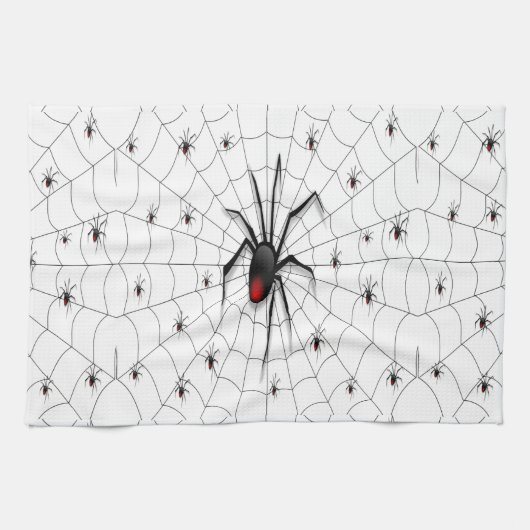 Black Widow Spider and Babies - Theedoek (Horizontaal)