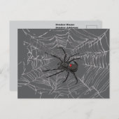 Black Widow Spider And Spiderweb Drawing Art Briefkaart (Voorkant / Achterkant)