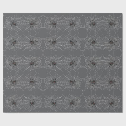Black Widow Spider And Spiderweb Drawing Art Cadeaupapier (Vlak)