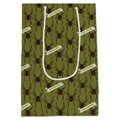 Black Widow Spider Halloween Pixel Art Pattern Medium Cadeauzakje (Achterkant)