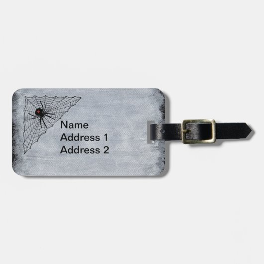 Black Widow Spider Red Hourglass Mark op het web Bagagelabel (Voorkant horizontaal)