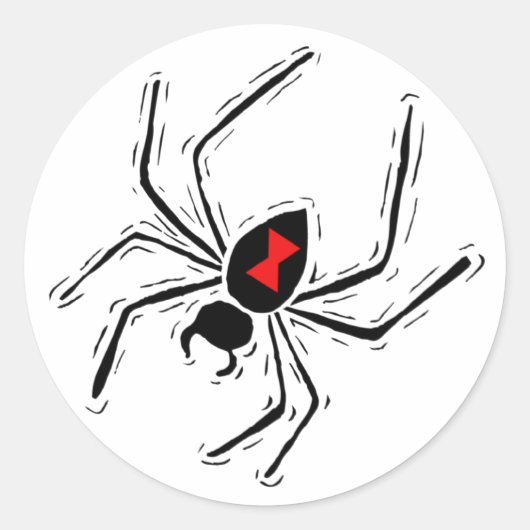 Black Widow Spider Ronde Sticker (Voorkant)