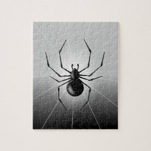 Black Widow Spider Silhouette Line Art Legpuzzel