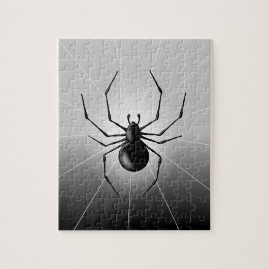 Black Widow Spider Silhouette Line Art Legpuzzel (Verticaal)