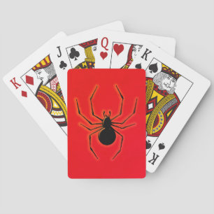 Black Widow Spider Silhouette Line Art Pokerkaarten
