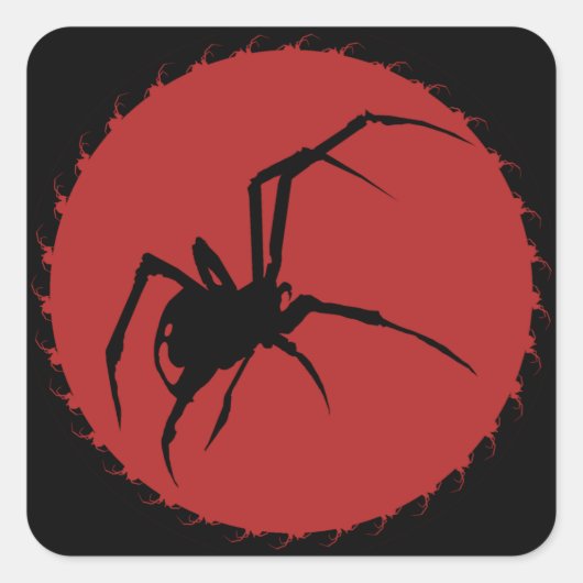 Black Widow Spider Vierkante Sticker (Voorkant)