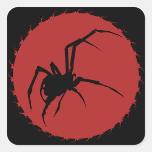 Black Widow Spider Vierkante Sticker