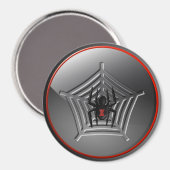 Black Widow Spider Web Halloween Fridge Magnet Magneet (Voorkant / Achterkant)