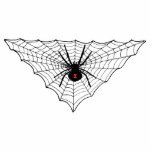 Black Widow Spider Web Photo Sculpture<br><div class="desc">A black widow spider is sitting in her triangular spider web waiting for the next prey.  She has the famous red hour glass mark of a black widow.  Image is my original drawing.   See my store Art by MAR for matching products with this design.</div>