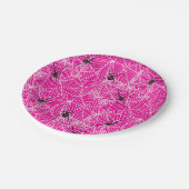 Black Widow Spider Web Pink Papieren Bordje (Gekanteld)