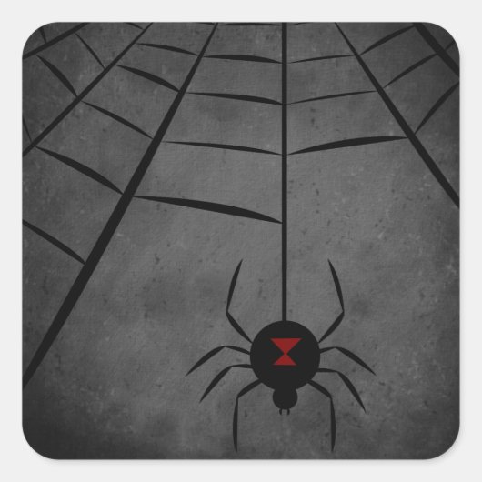 Black Widow Web Vierkante Sticker (Voorkant)
