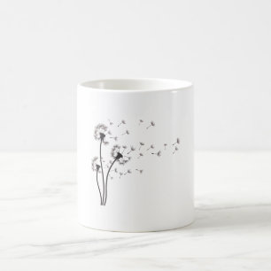 Black Wildflower Dandelion Koffiemok