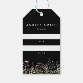 Black Wildflower Meadow Prijs Label Cadeaulabel (Voorkant)