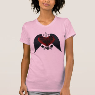 Black Winged Gothic Heart Shirt