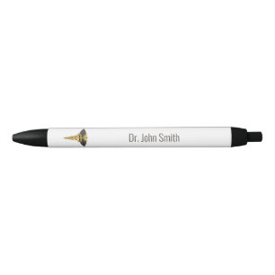 Black Wings Elegant Gold Caduceus Classy Medical Zwarte Inkt Pen