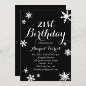 Black Winter Invitation du 21e anniversaire (Devant / Derrière)