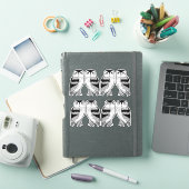 Black Wise Owls Line Drawing Art Sticker (iPad Cover)