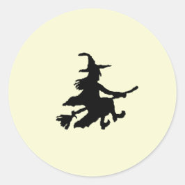 Black witch on Yellow Ronde Sticker