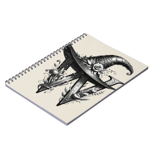 Black Witch Pet Witchy Letter W Magic Spell Notitieboek (Linkerzijde)