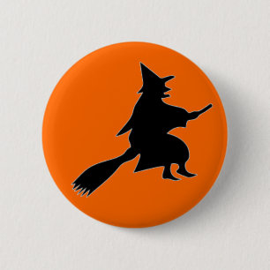 Black Witch Silhouette Ronde Button 5,7 Cm