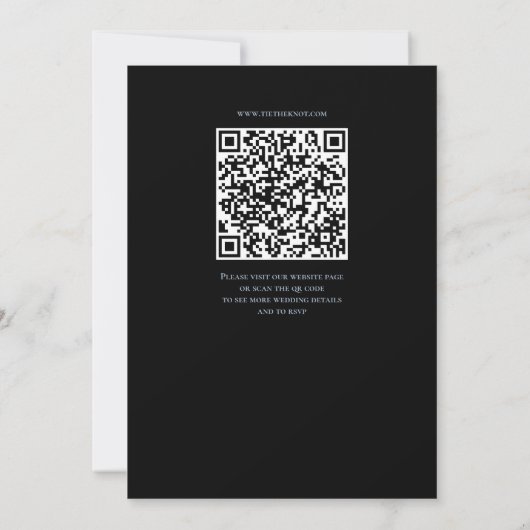Black With Blue Wedding Invitation QR Code (Dos)