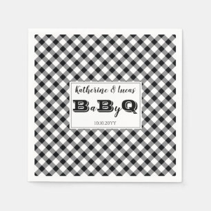 Black   Witte cheques Baby Q BBQ Douche Servetten