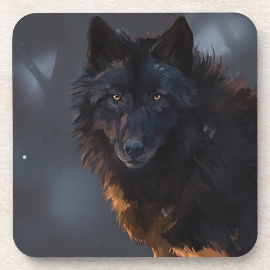 Black Wolf Bier Onderzetter (Voorkant)
