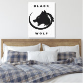 black wolf canvas afdruk (Insitu (Slaapkamer))