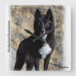 Black Wolf Clock Vierkante Klok