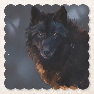 Black Wolf Kartonnen Onderzetters
