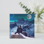 Black Wolf Moon | Gothische platte Kaart (Staand voorkant)