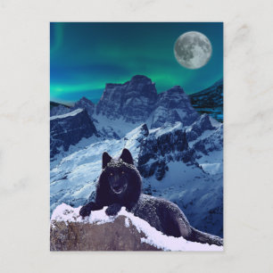 Black Wolf Moon   Gotisch Briefkaart