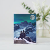 Black Wolf Moon | Gotisch Briefkaart (Staand voorkant)