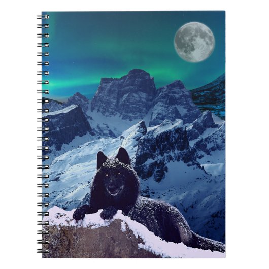 Black Wolf Moon | Notitieboek van de Spiral van de (Voorkant)