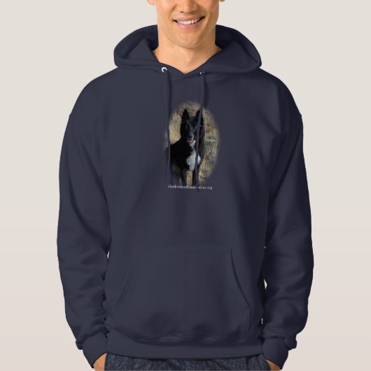 Black Wolf Navy Hoodie (Voorkant)