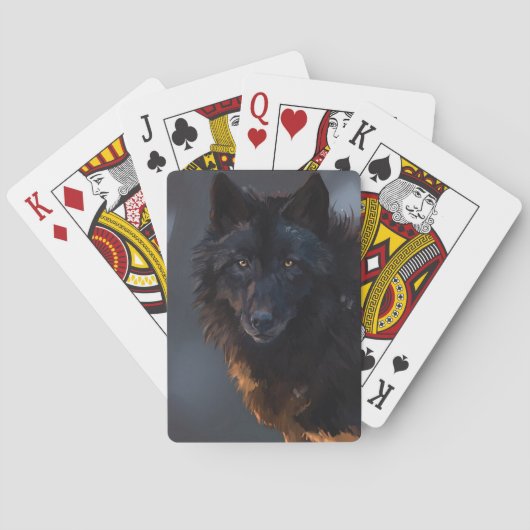 Black Wolf Pokerkaarten (Achterkant)