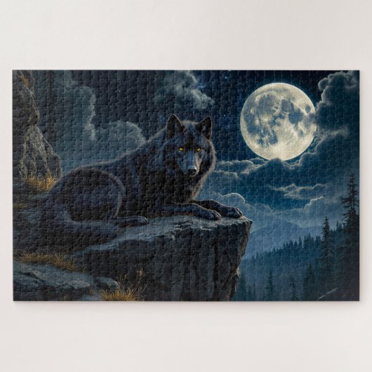 Black Wolf Puzzle Legpuzzel (Horizontaal)