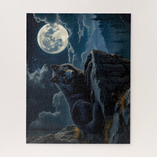Black Wolf Puzzle Legpuzzel (Verticaal)