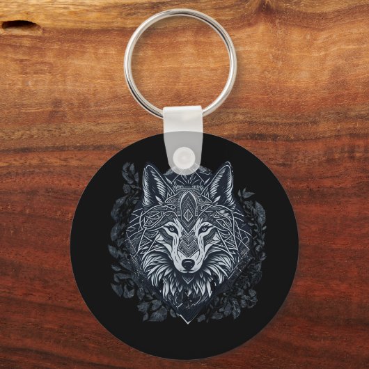 Black Wolf-Sleutelhanger Sleutelhanger (Achterkant)
