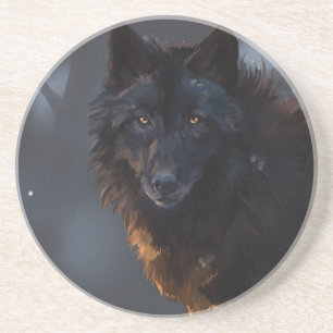 Black Wolf Zandsteen Onderzetter