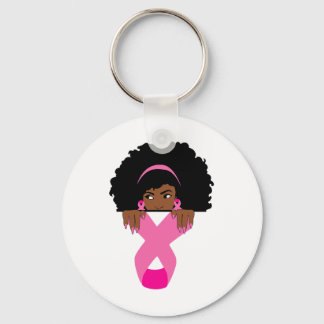 Black Wom African American Breast Cancer Awareness Sleutelhanger